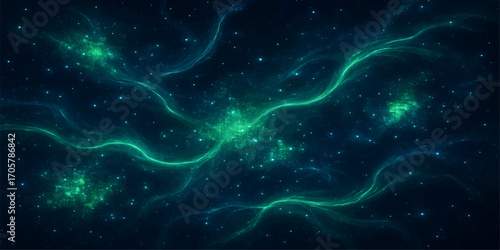 Blue liquid electricity and water ripple through a seamless abstract cosmic energy design