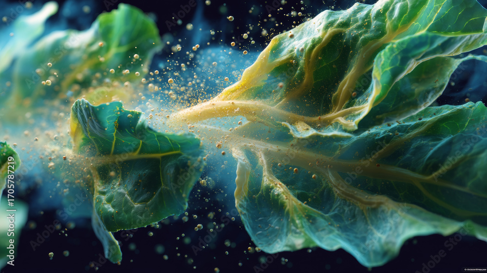 Fototapeta premium Dynamic Splash of Fresh Greens