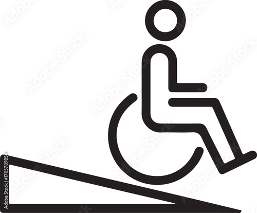 Icon of a person in a wheelchair on a ramp