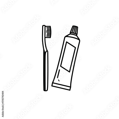 Toothbrush and Paste Dental Care Essentials