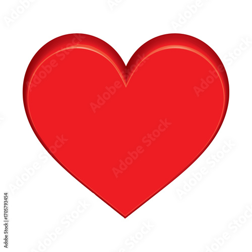 Red 3d heart isolated on white background, trendy vector illustration icon design. I love you symbol. Happy Valentine's Day. Healt care concept sign vector. Love and romance sign.