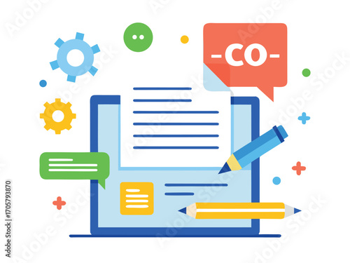 Teamwork collaboration on digital document editing and content creation online
