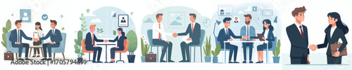 vector of recruiter and job applicant shaking hands