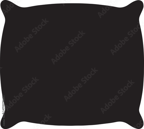 Pillow icon silhouette symbol of comfort, sleep, rest, relaxation, and cozy bedroom essentials.