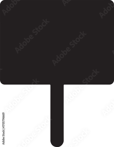 Protest signplacard icon silhouette symbol representing activism, demonstration, and public voice.