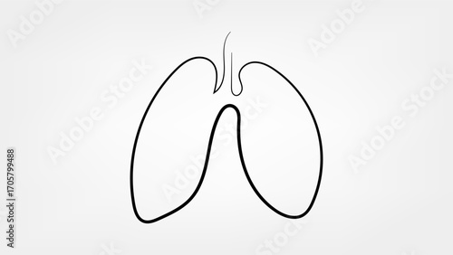 lung doodle on white background. vector