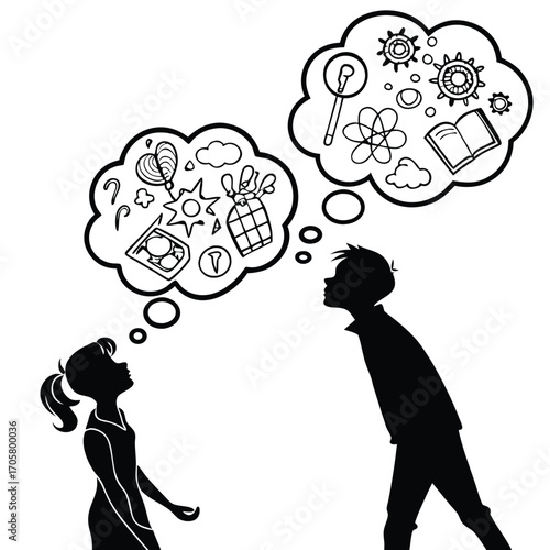 Silhouette of Children Envisioning Futures of Food and Science Dreams