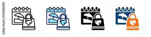 Holiday Shopping All In One Icon Multi Styles Vector Set