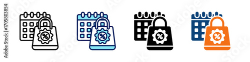 Black Friday All In One Icon Multi Styles Vector Set