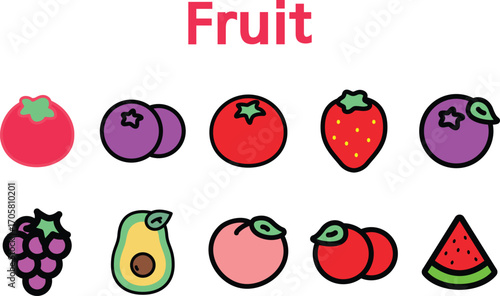  A set of various kinds of fruit icons