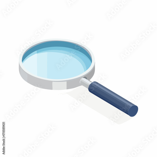 A simple isometric illustration of a magnifying glass, a graphic element for search and analysis concepts AIzaSyClPJ0XRC-nu8GkvNTzMe5e9SBIdu4I2DE
