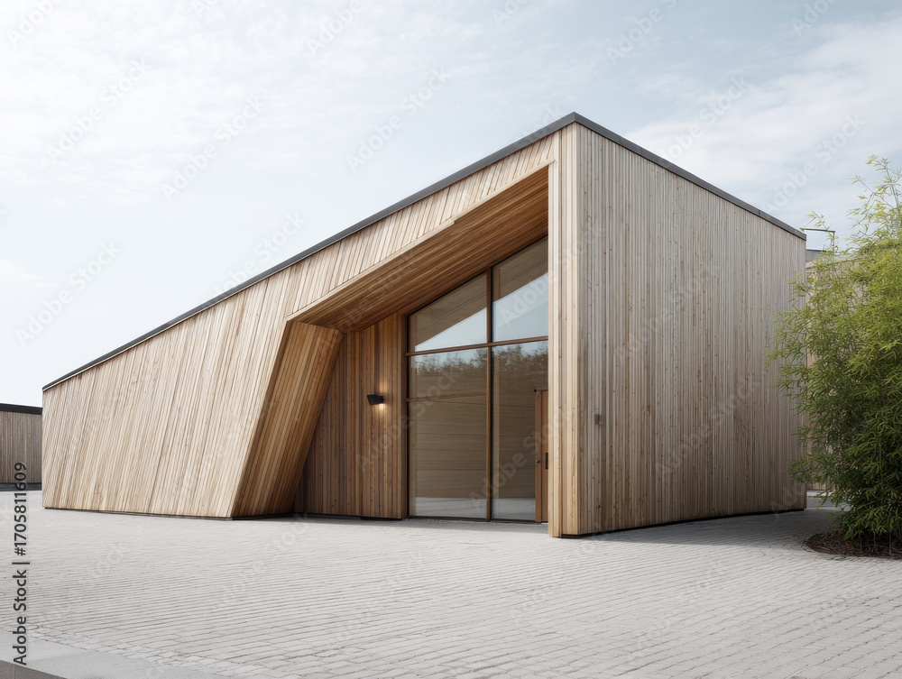 Fototapeta premium Modern wooden architecture — a striking contemporary design