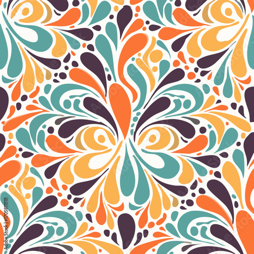 Vibrant Abstract Organic Swirl Pattern Background.