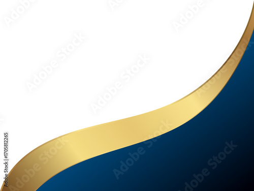 Elegant Dark Blue and Gold Corner Graphic