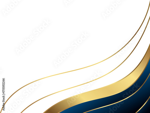 Elegant Dark Blue and Gold Corner Graphic