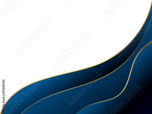Corner element with flowing dark blue
