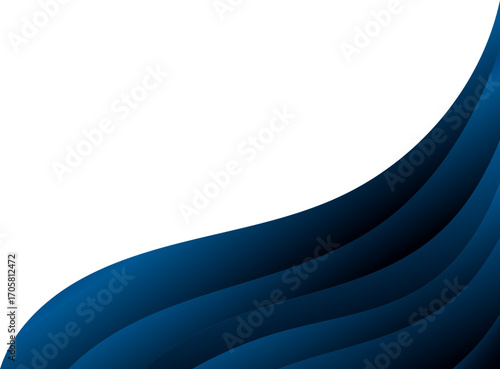 Corner element with flowing dark blue