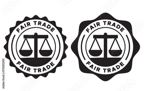 Fair Trade Label Vector Design | Fair Trade Badge Stamp | Ethical Business Seal Badge Icon