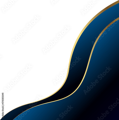 Corner element with flowing dark blue and gold