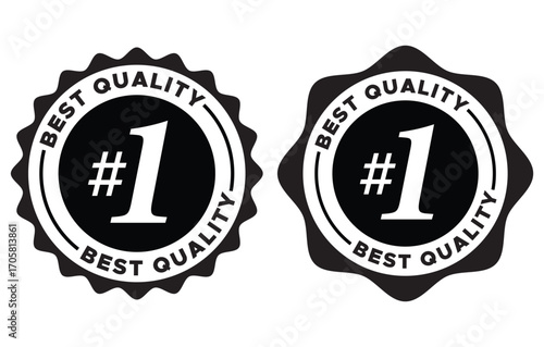 Best Quality Number One Label Vector Design | Premium Product Seal Badge Icon with #1 Symbol