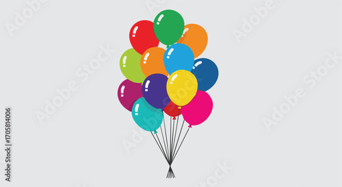 Colorful Balloons: A bunch of vibrant balloons, in an array of cheerful hues, rise joyfully, symbolizing celebration and delight, ready to lift your spirits and add a touch of festivity.