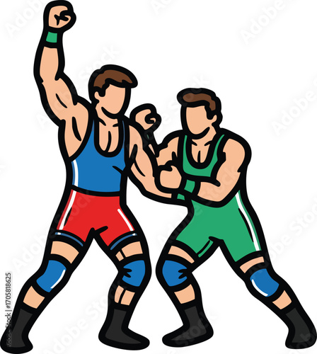vector silhouette of a wrestler