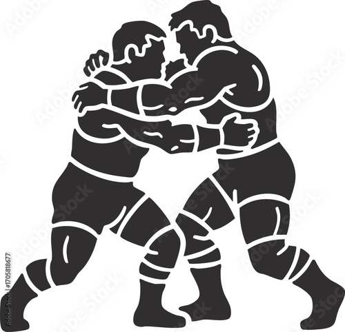 vector silhouette of a wrestler