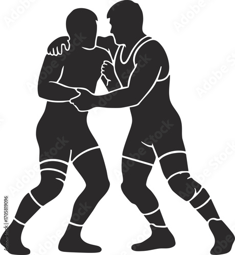 vector silhouette of a wrestler