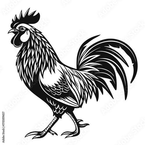 rooster isolated on white background
