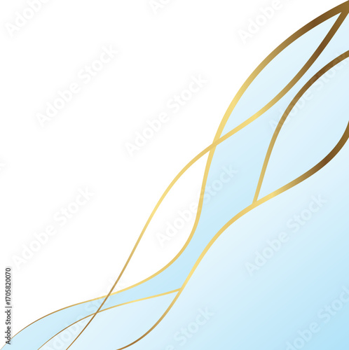 Blue corner fine gold line