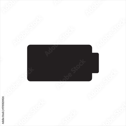 Black Battery Icon: A simple, high-contrast image of a black battery icon. It serves as a universal symbol of power, energy, and charging, perfect for a tech-related project. 