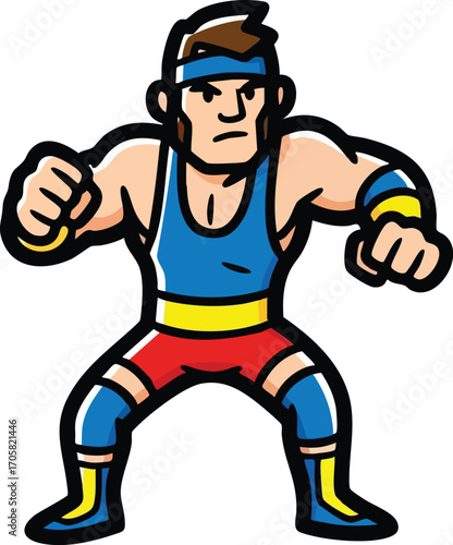 vector silhouette of a wrestler