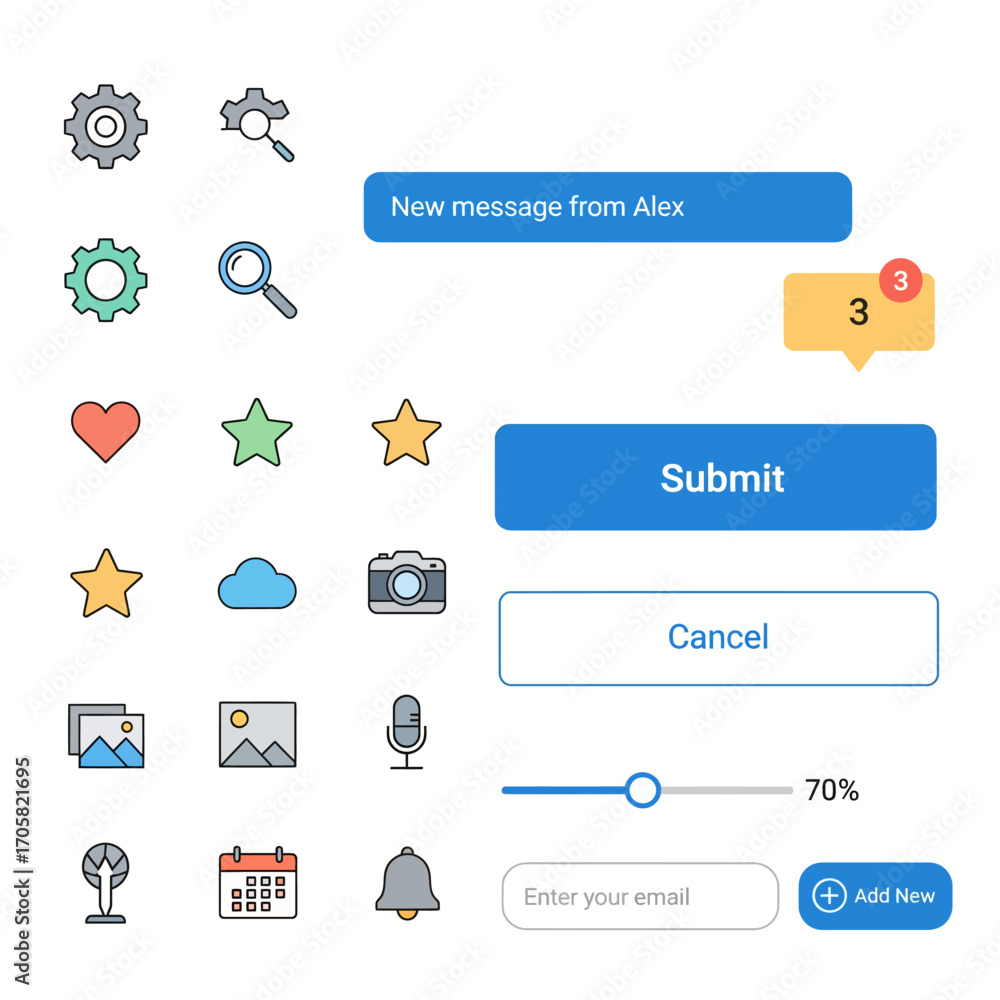 Fototapeta premium Smartphone App UI Elements Vector