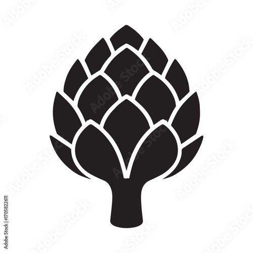Organic farm fresh artichoke with water droplets on vector background