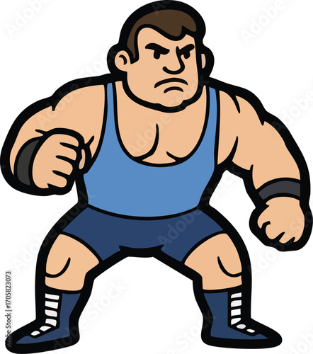 vector silhouette of a wrestler