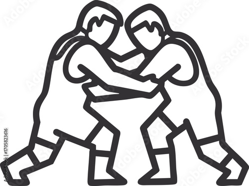 vector silhouette of a wrestler