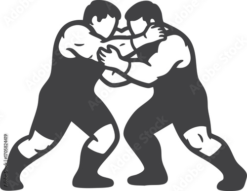 vector silhouette of a wrestler