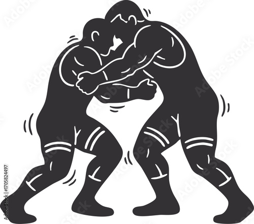 vector silhouette of a wrestler