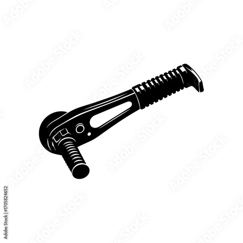 Ratchet wrench tool silhouette isolated on white background