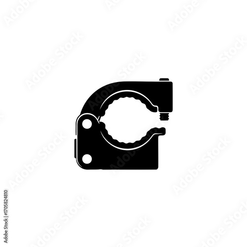 Black silhouette of a clamp tool isolated on white background