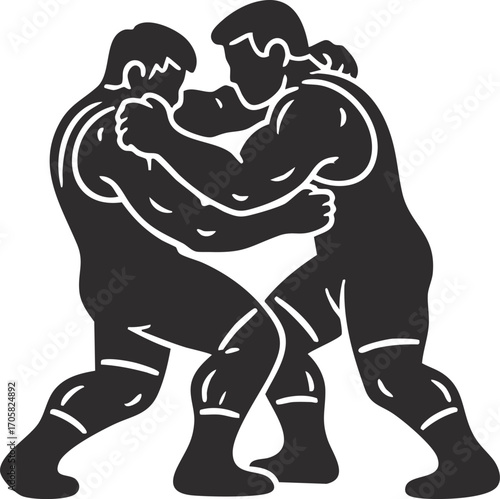 vector silhouette of a wrestler