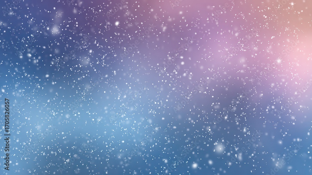 Fototapeta premium Soft, wintery gradient background with falling snow.