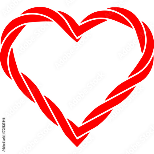 Nautical rope heart shape icon. Rope love frame. Vector illustration isolated.