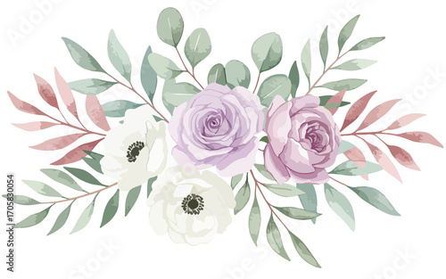 Botanical Watercolor Design Floral Arrangement