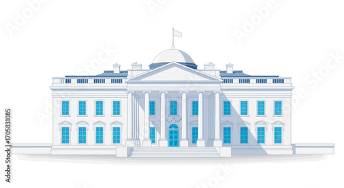 Iconic neoclassical government building with a grand facade and prominent columns