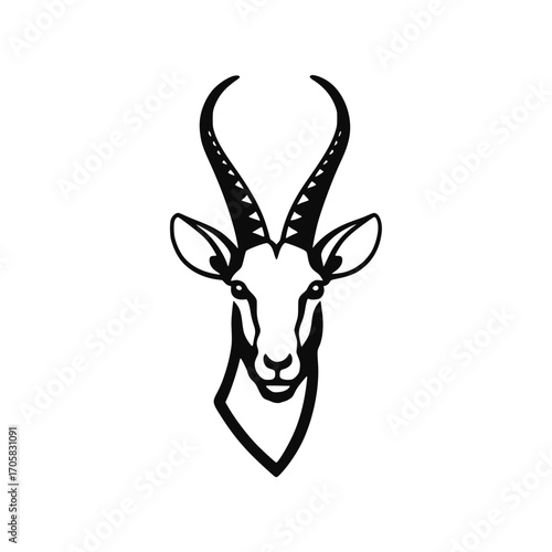 Vintage style animal. Antelope Springbok vector