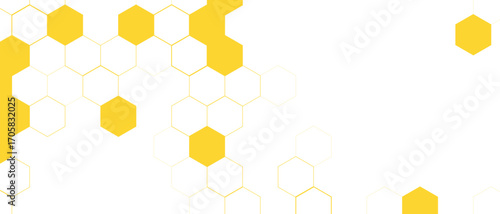 Yellow Hexagon Background . Abstract Honeycomb Pattern Design for web, wallpaper, app or print