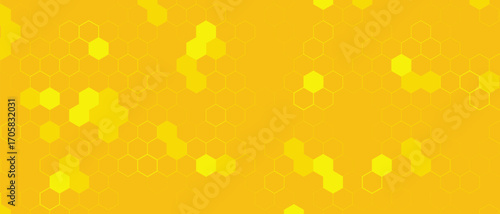 Yellow Hexagon Background . Abstract Honeycomb Pattern Design for web, wallpaper, app or print