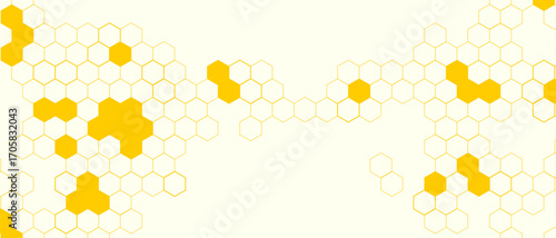 Yellow Hexagon Background . Abstract Honeycomb Pattern Design for web, wallpaper, app or print