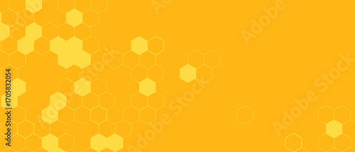 Yellow Hexagon Background . Abstract Honeycomb Pattern Design for web, wallpaper, app or print